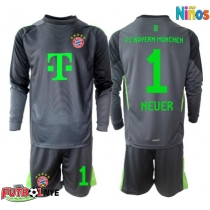 Camiseta Bayern Munich Manuel Neuer #1 Portero Visitante Equipación para niños 2025-26 manga larga (+ pantalones cortos)